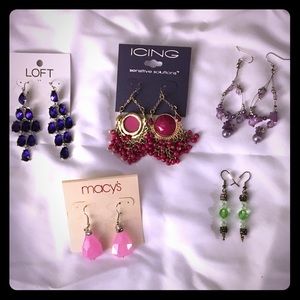Lot of costume dangle earrings